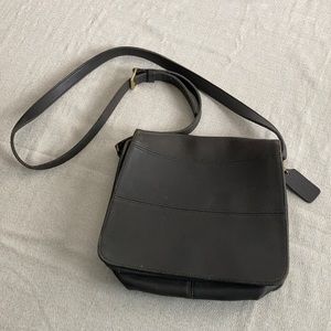 Vintage Coach Messenger Tribeca Stitch Flap Bag Gray